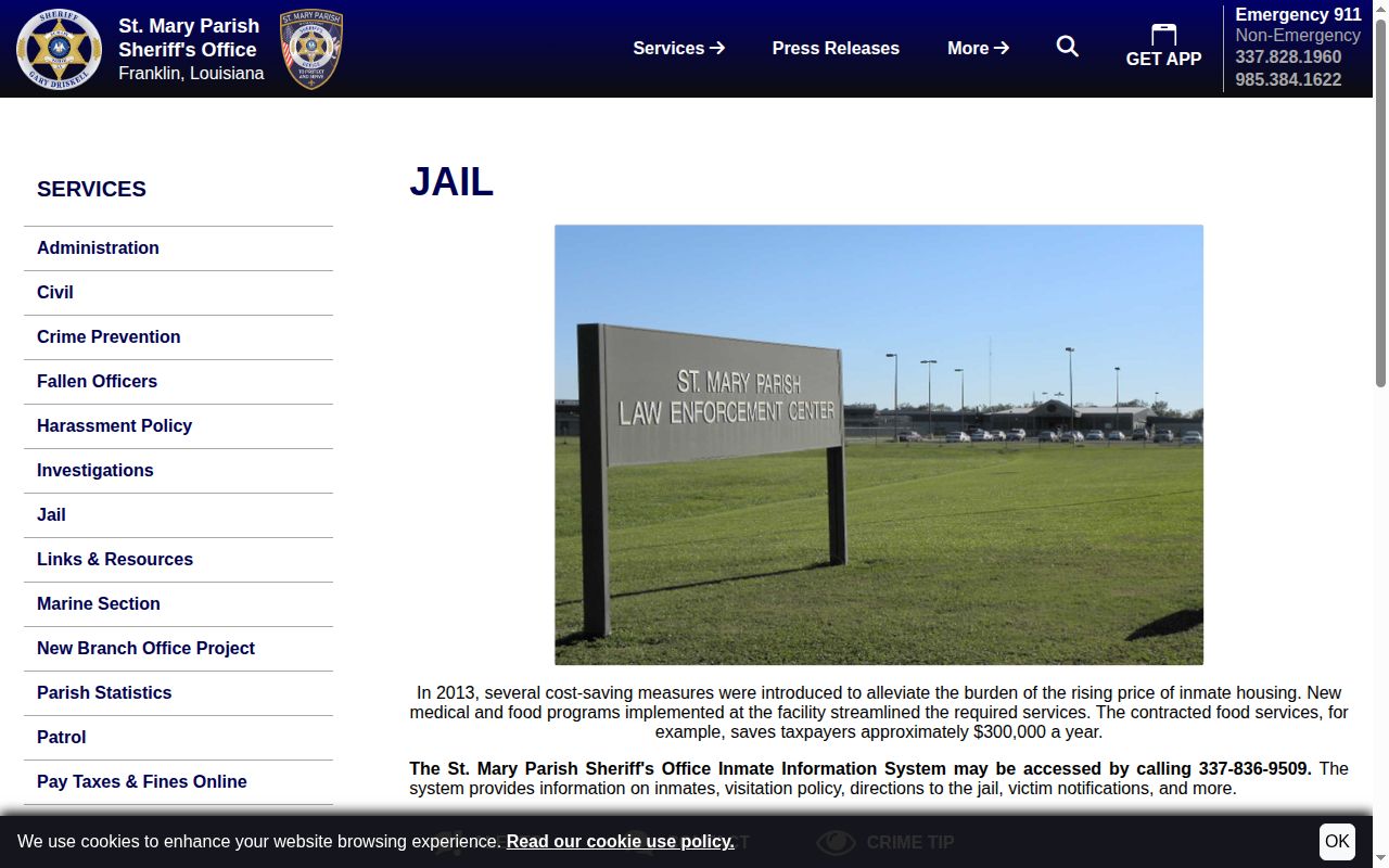 St. Mary Parish Transitional Work Program release and custody setting