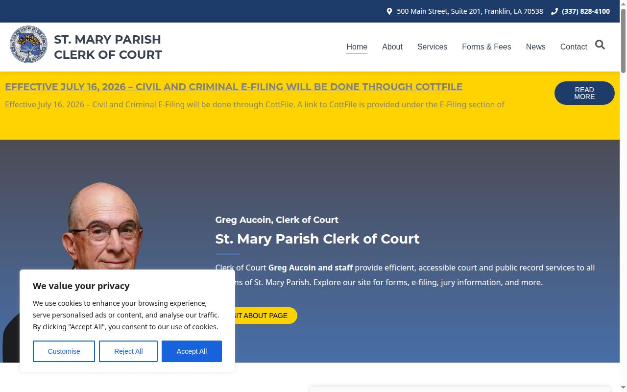 St. Mary Parish court docket access for released inmate case records